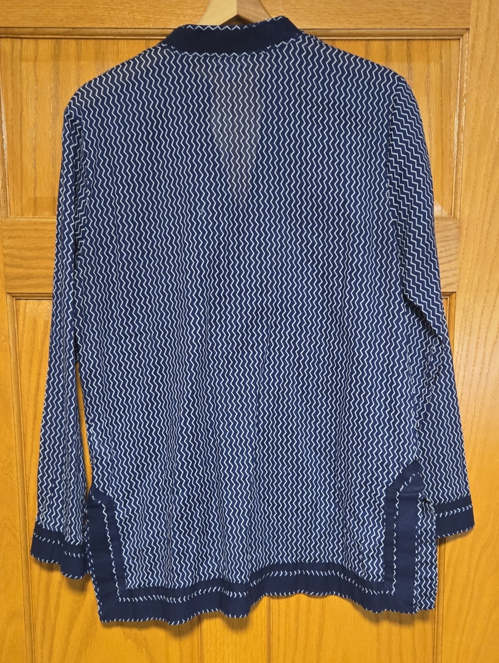 Kenar Navy and White Zigzag Long-Sleeve Tunic - Picture 5 of 5